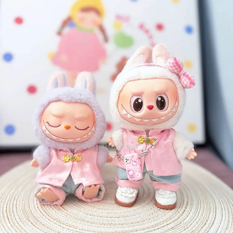 

Labubu Doll Clothes Elegant Chinese Style Suit Cute Fairy Labubu I Ii Idol Dolls Plush Doll'S Clothes Sitting Party Accessories