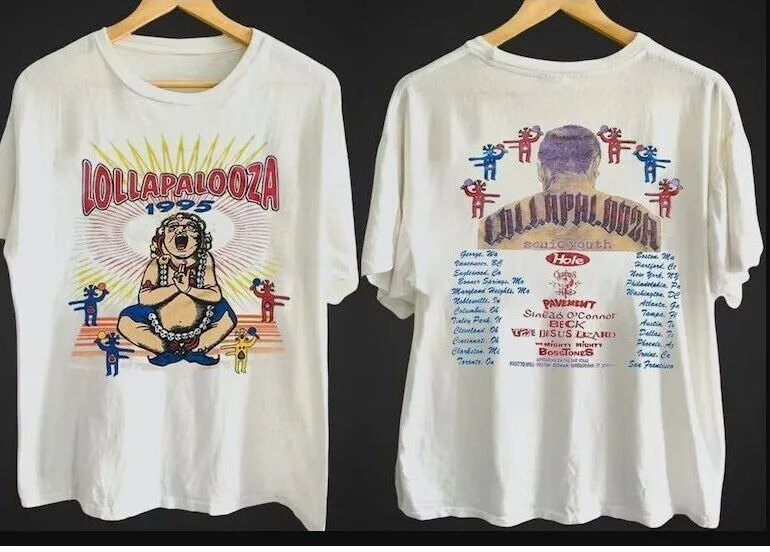 Lollapalooza T-Shirt, Vintage 1995 Lollapalooza Music Festival T-Shirt Allsizes