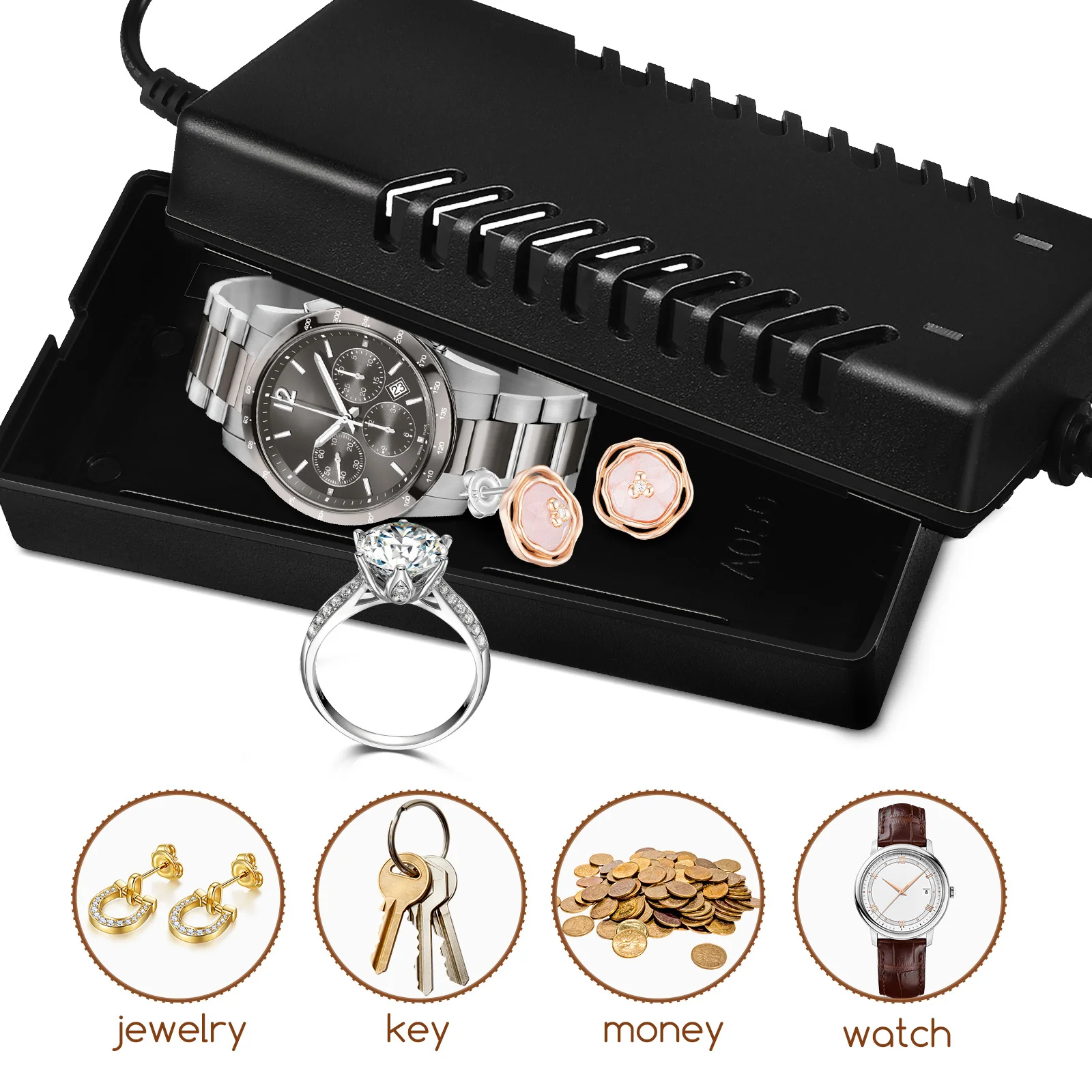 jojofuny Mini Hidden Safe Box Secret Container for Jewelry Keys Storage Plastic Stash Safe under Desk
