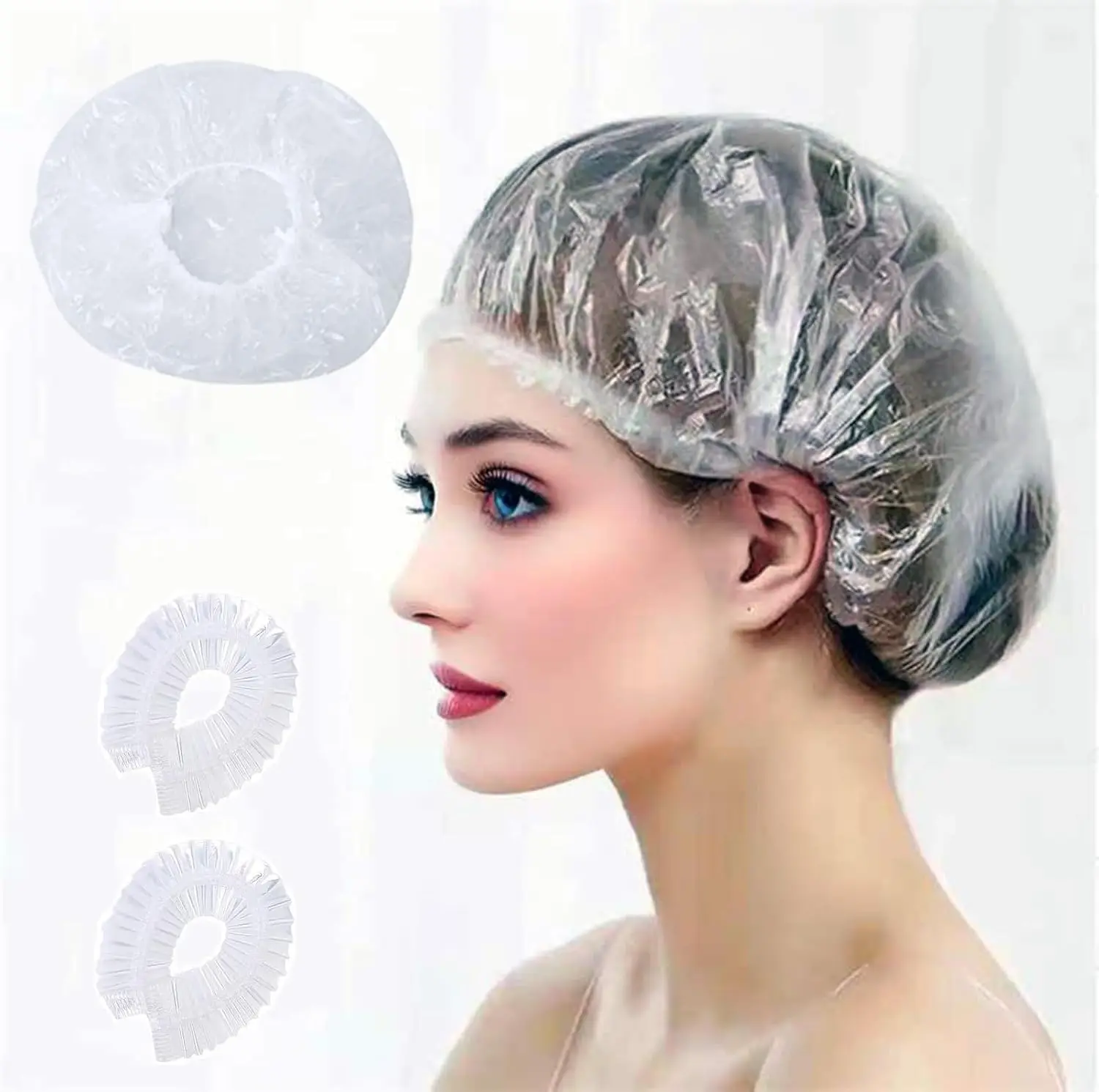 

200 PCS Disposable Shower Caps Thickened Waterproof Hair Bath Caps for Women Men Girls Travel Spa Hotel Home Use Salon - Multi-P