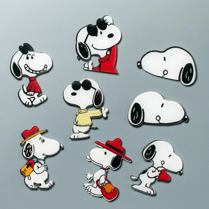 Snoopy Woodstock kreatywna para broszka metalowe kołki odznaka dżinsowa wpinka emaliowana biżuteria prezent dla kobiet i Ornament dekoracyjny