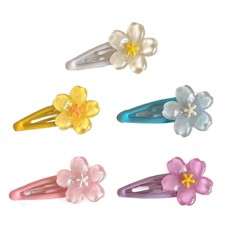 2Pcs Romantic Cherry Blossom Hairpin Sweet Girl Side Bangs Clip Hair Clip Women Daily Party Hair Accessories Gifts