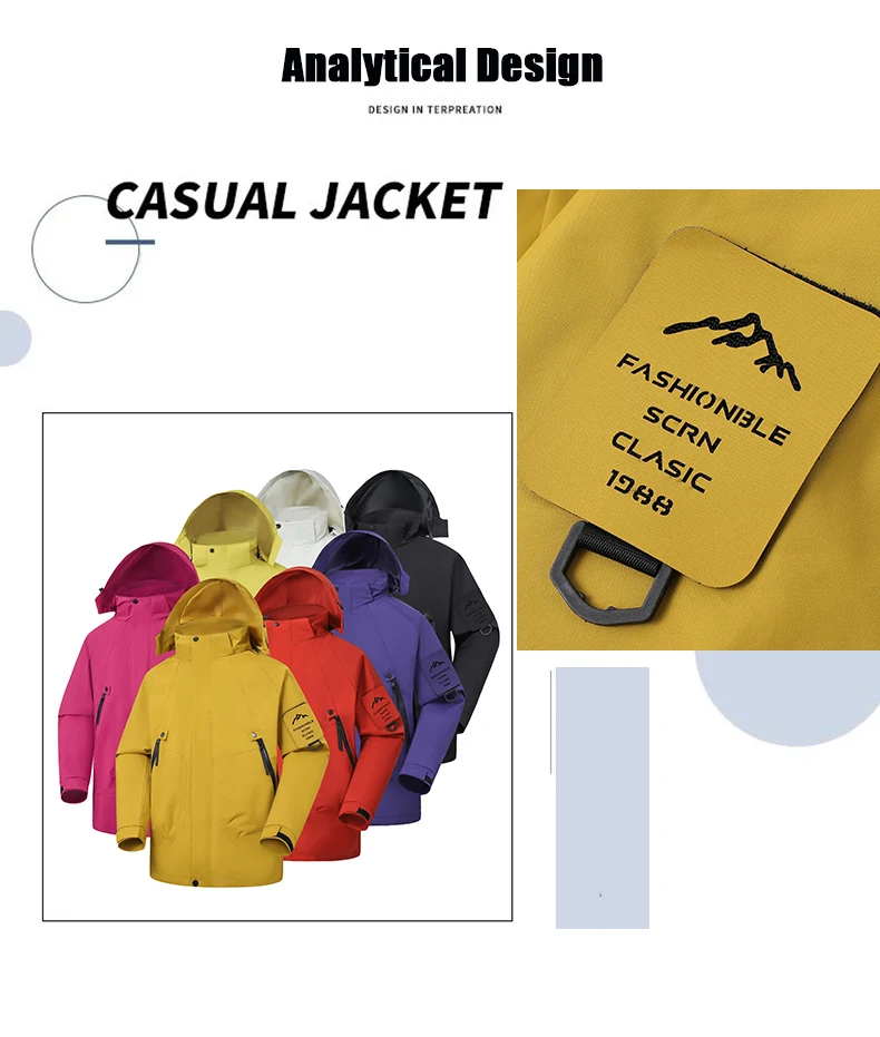 CHRLCK Herren Damen Wanderjacken Wasserdicht Neue Winddichte Windbreaker Camping Klettern Trekking Outdoor-Jacke Unisex – Detail 5