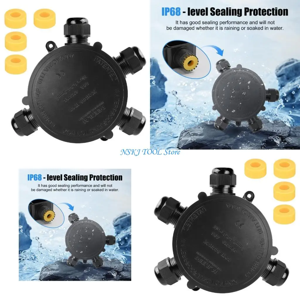 L8RC Multiple Directional Cable Routing Waterproof Electrical Box set for Outdoor Lighting Garden Pool & Tunnel Installations
