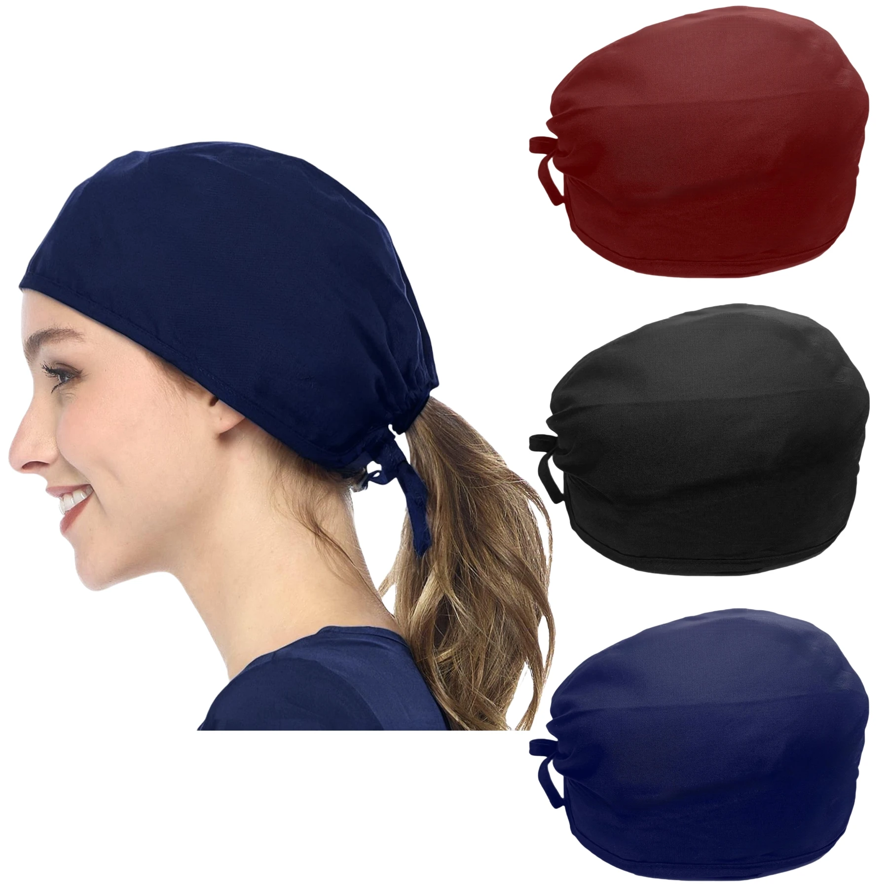 

Hat Long Hair Cordlock Nursing Scrub Caps for Women and Men Cotton Soft Chef Dental Surgeon Sanitary Surgical Hats Medical