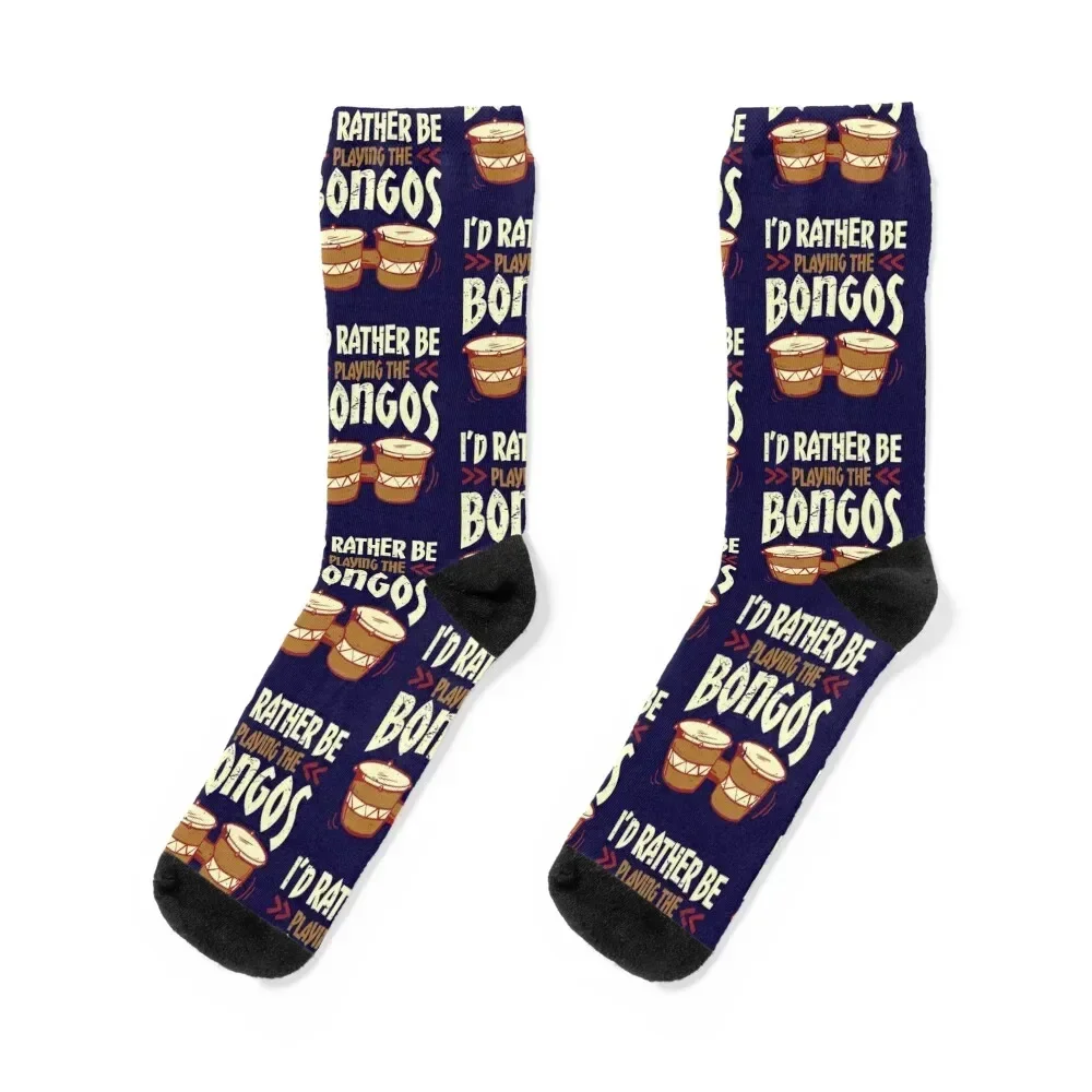 

Bongo Drum Gifts I'd Rather Be Playing Bongos Socks FASHION heated hiking Male Socks Women's