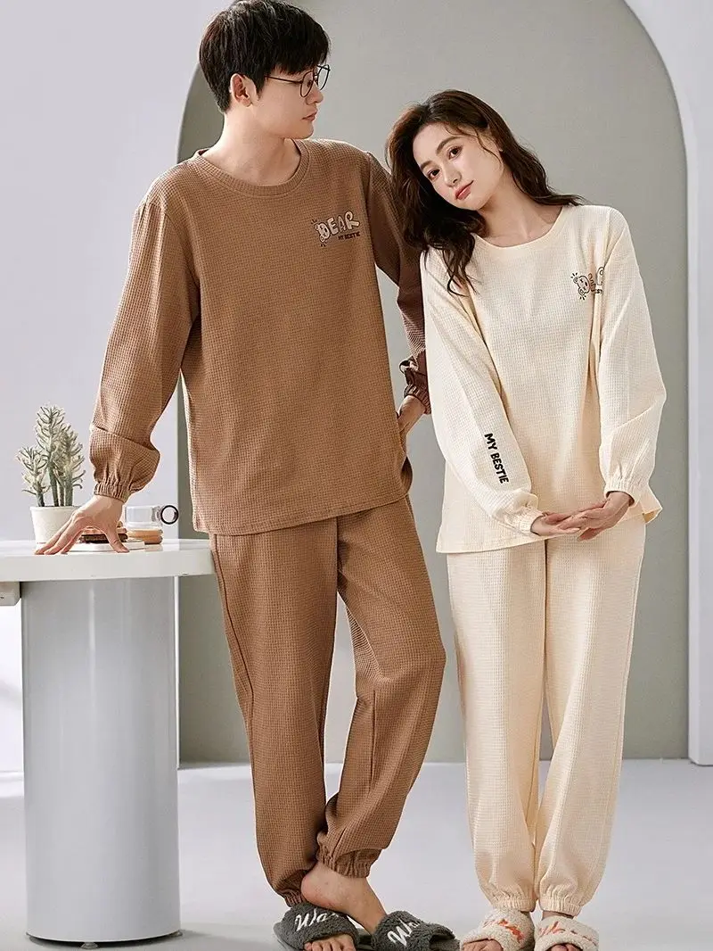 

New In Women's Sleepwear Women Nightwear Full Set Piece Set Loose Woman Comfort Pyjamas Long Sleeve Couples Matching Pajamas Set