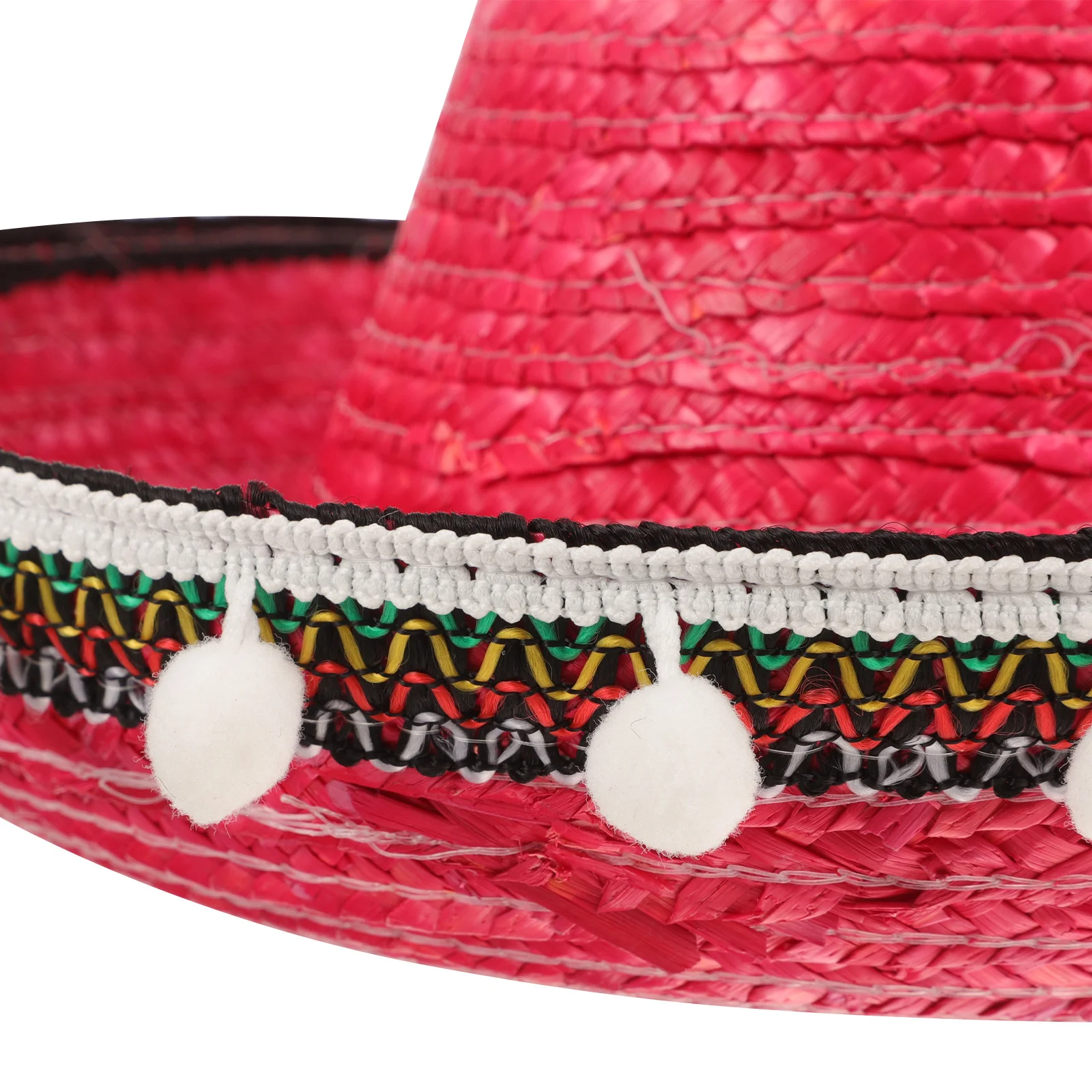 

Mexican Hat Children Performance Straw Pom Pom Hat Dance Party Accessories Sombrero Hats Sombrero Party Hats