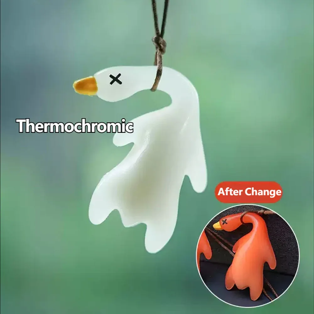 

For Tesla model 3/Y/YL Car Color Changing Roast Duck Pendant UV Color Changing Car Pendant Keychain Backpack Pendant parts