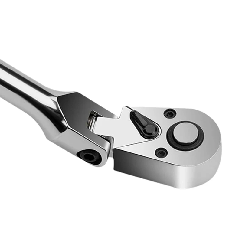 6Pcs Flex Head Ratchet Set 1/4" 3/8" 1/2" Drive 180° Adjustable Swivel Head Ratchet Wrench With Extension Bar 72 Tooth