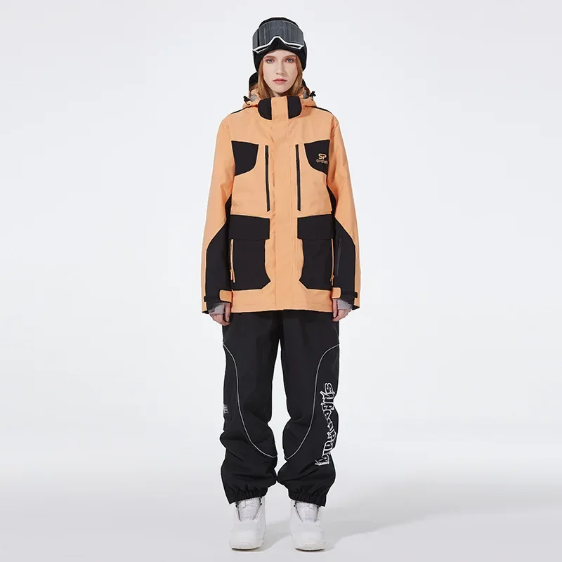 New Couple Ski Suit Men's Outdoor Double Board Loose Skiing Suit Women's Winter Windproof Waterproof Warm Breathable Ski Jacket