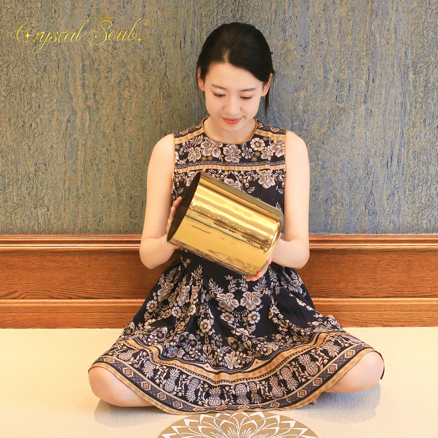 

Crystal Soul Sky Blue Mist Blue Gradient Alchemy Crystal Bowl for Pilates Sound Therapy