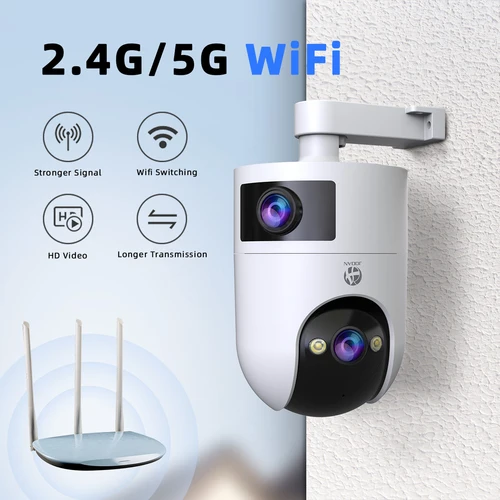 Imagen 2 del producto Jooan-cámara de vigilancia WiFi con doble lente, 4K, 8MP, HD, IP para exteriores, seguimiento IA, protección de seguridad, Monitor inteligente inalámbrico para bebé