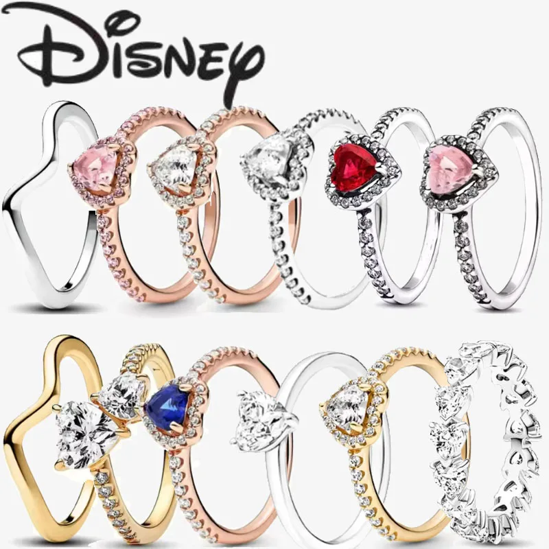 Disney 2024 New Fashion Creative Heart Ring for Women Premium Fine Glamour Jewellery Gifts Premium Glamour Jewellery Wholesale