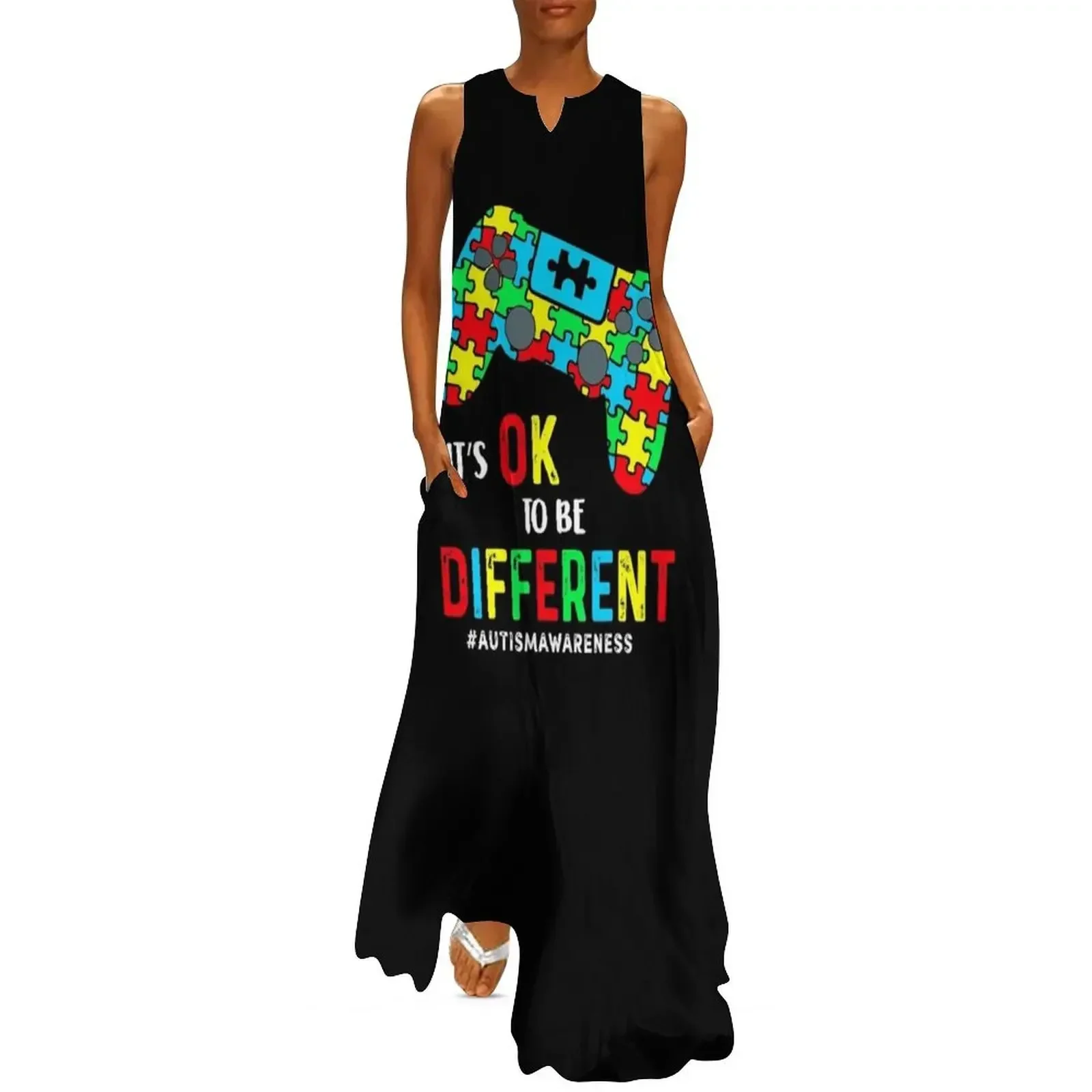 

It's Ok To Be Different Autism Awareness Autism Gift Game Autism Awareness Month Day Long Dress