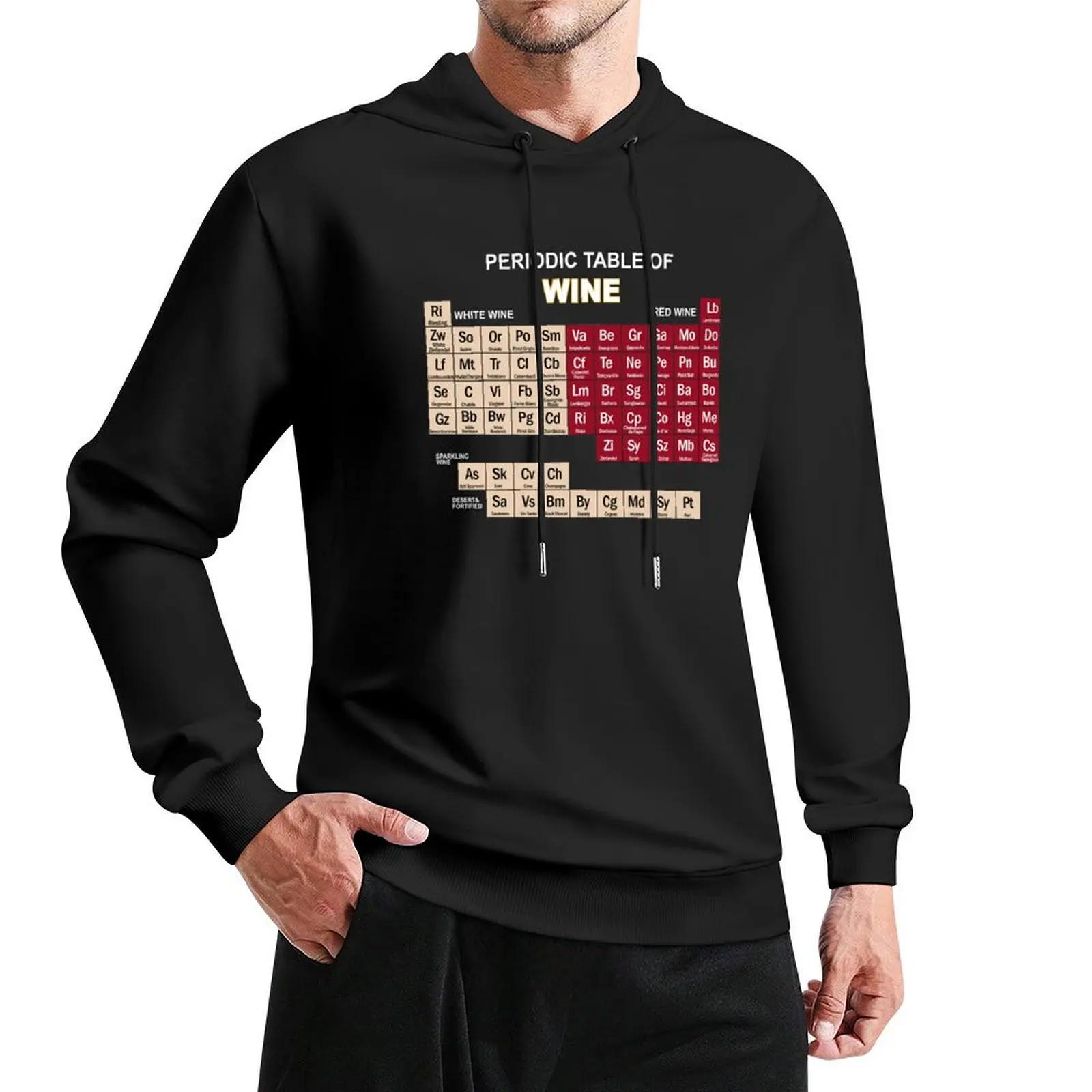 Funny Wine Shirts-Periodic Table of Elements Tee Gifts Pullover Hoodie men's autumn clothes autumn tracksuit men