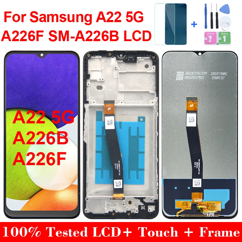 

6.6"High Quality A22 5G A226 LCD For Samsung A22 5G A226 A226B SM-A226B/DSN Display Touch Screen Digitizer Assembly Replacement