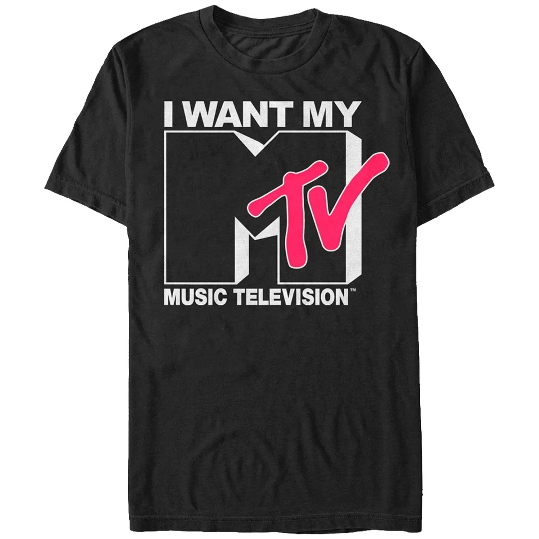 

2025 Summer MTV Logo Music Retro American Street Trendy Brand Loose Oversize Men's and Women's T-shirt Tee for Unisex Tshirt