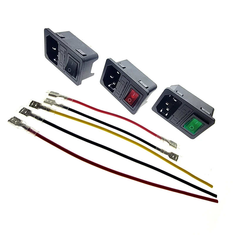 

Black CE AC-01 IEC320 AC Power Panel Socket PDU UPS Rewirable Wiring Plug Electric Battery Receptacle Docking Outlet 10A 250V