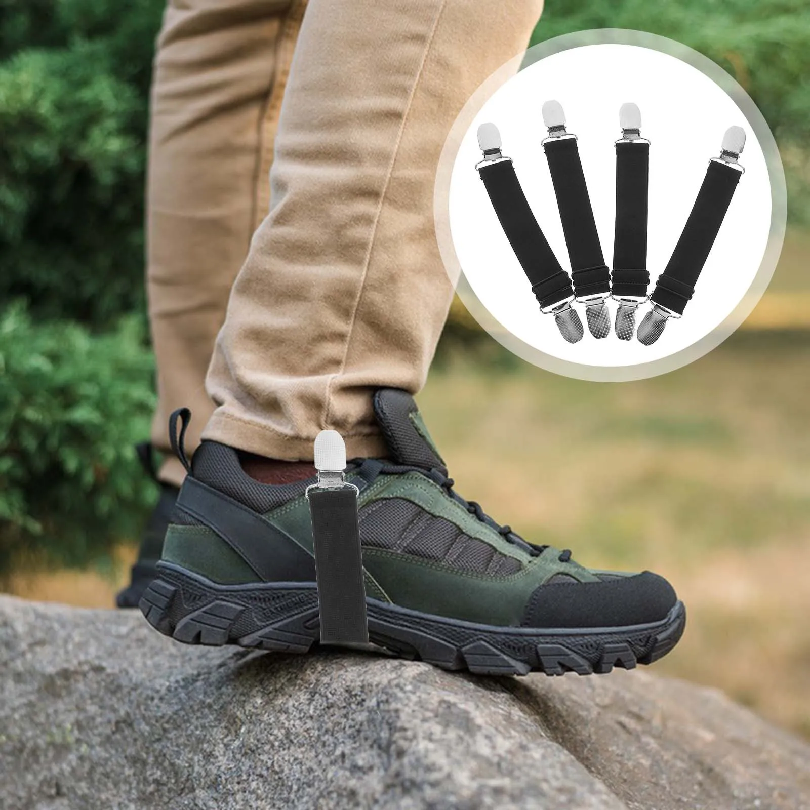 

4pcs Pant Clips Adjustable Elastic Fasteners For Motorcycle Riding Trouser Legs Holder Boot Straps Cycling Clip