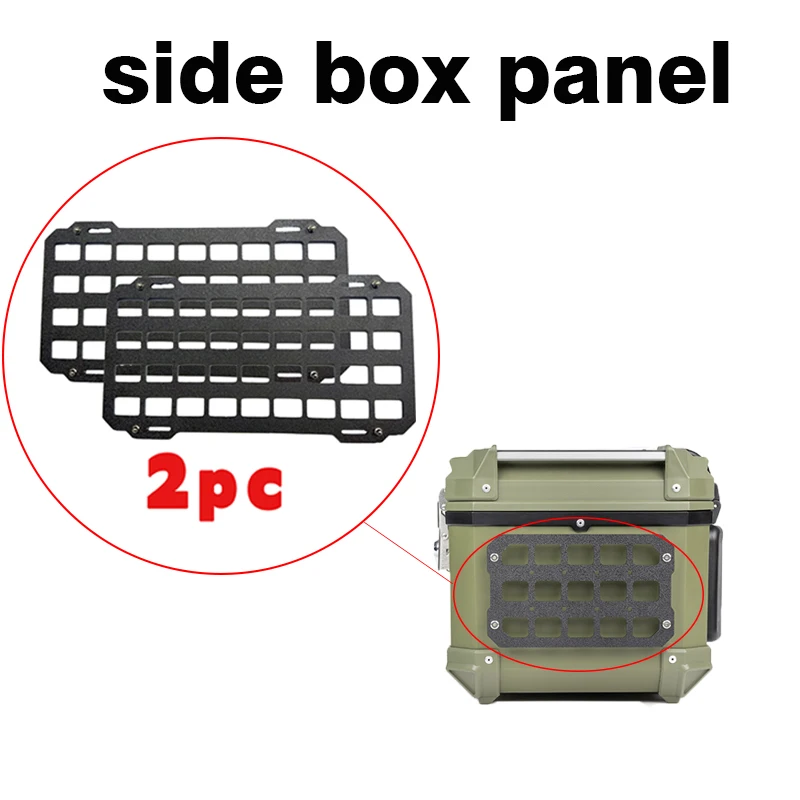 

Motorcycle Top Case Molle Panel For Trunk Storage Aluminum Alloy Waterproof Tactical /Universal Side Box Modular Organizer