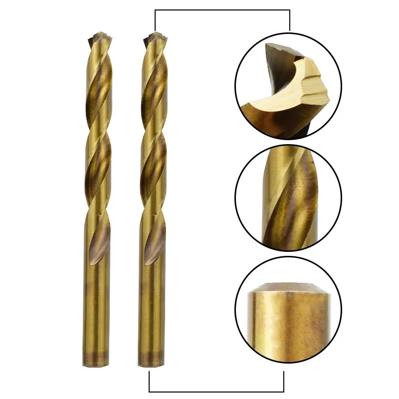 CMCP 1.0-13mm Twist Drill Bit Set 13/19/25pcs Cobalt Coated HSS Gun Drill Bit For Wood/Metal Hole Cutter Drilling