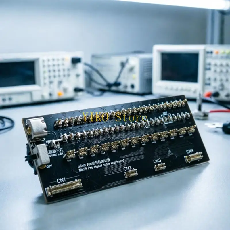 K32C Cable Test Board Tool with Type C Input and LED View for Repair Table Fault Checking, Four-Port Test Layout for Mini 5Pro