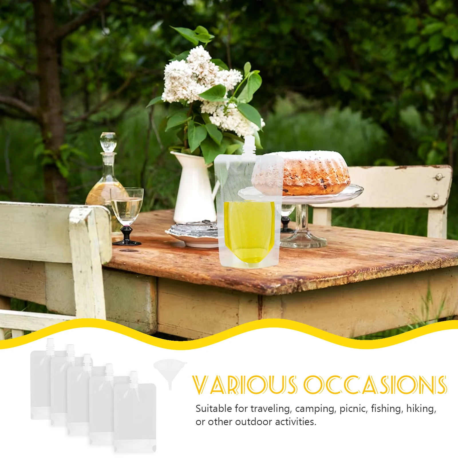 

1 Set Leak-Proof Beverage Flasks Clear Drink Containers Liquor Juice Pouch Travel Portable Drinking Bags For Outdoor Picnic