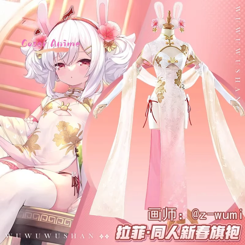

Game Cosplay Series: Azur Lane Laffey Cosplay OC cheongsam Costume Full Set with Rabbit Ears Props sexy