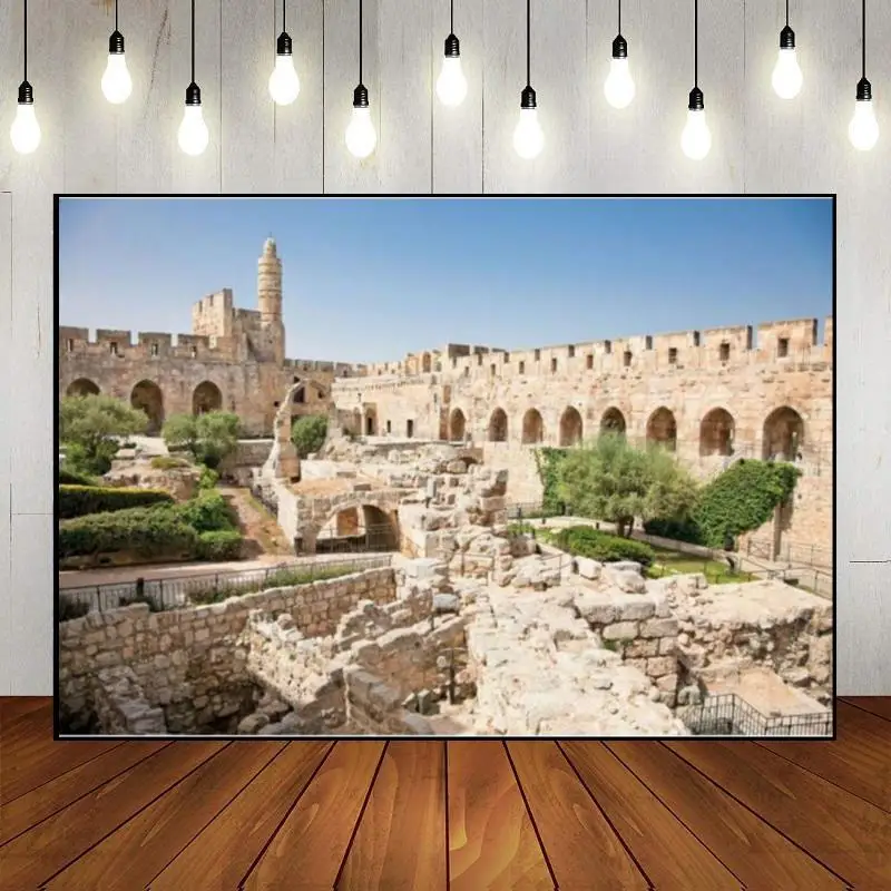 Jerusalem Western Wall Background Shana Tova Sukkot Sukkah Yom Kippur Purim Passover Photo Rosh Hashanah Decoration Baby Shower