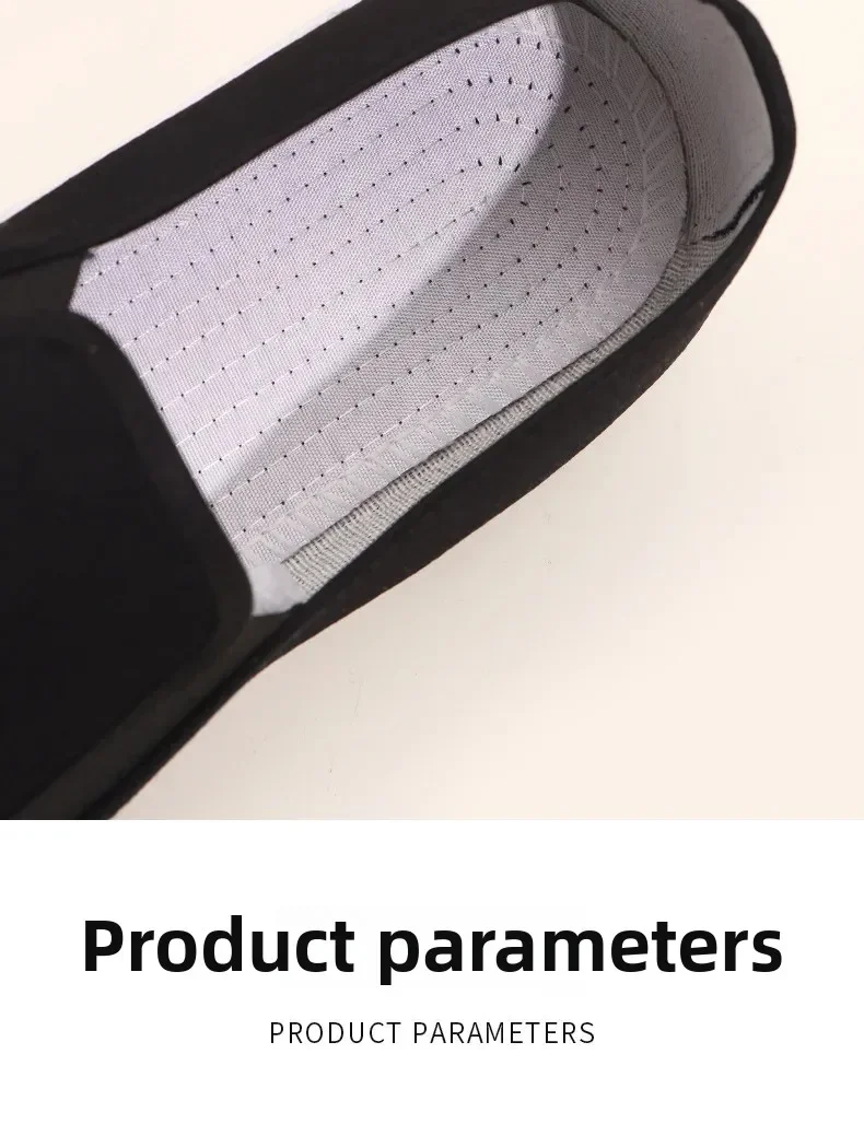 Verpackte alte Peking-Stoffschuhe für Herren, Slip-On Freizeitschuhe, atmungsaktive schwarze Leinenschuhe zum Fahren und für den täglichen Gebrauch. – Detail 5