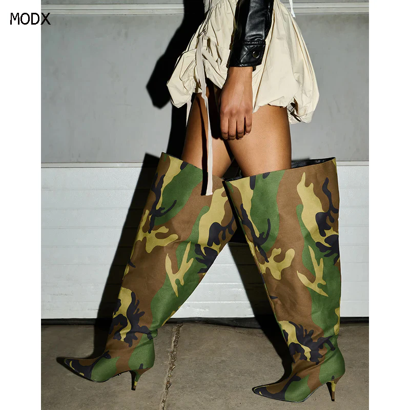 

Size 35-43 Women Over The Knee Boots Pu Leather Wide Calf Fall Shoes 2025 Kitten High Heels Long Tall Boot Casual Dress