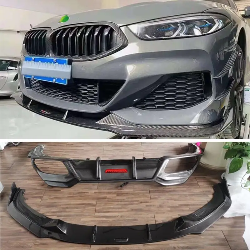 

For BMW 840 G14 G15 G16 2019-2023 REAL Carbon Fiber Front Lip Rear Diffuser Body Side Skirt Trunk Wing Spoiler Kit Refits