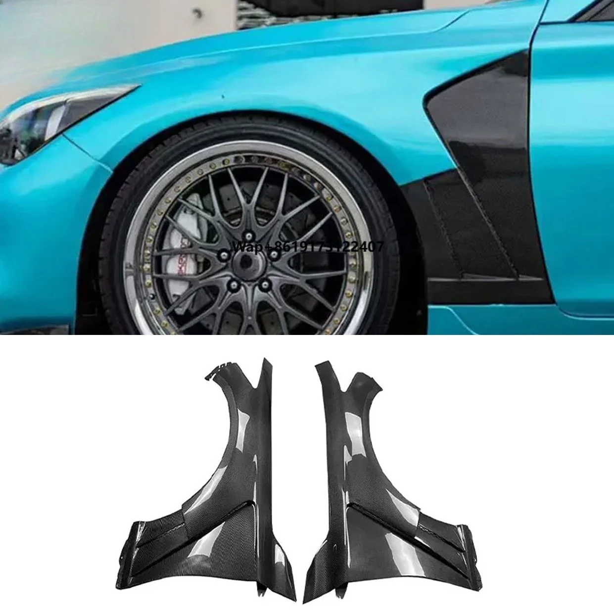

For Infiniti Q50 2014+ Carbon Fiber Front Fenders Car Bumper Air Vent Fender Mudguard Accessories