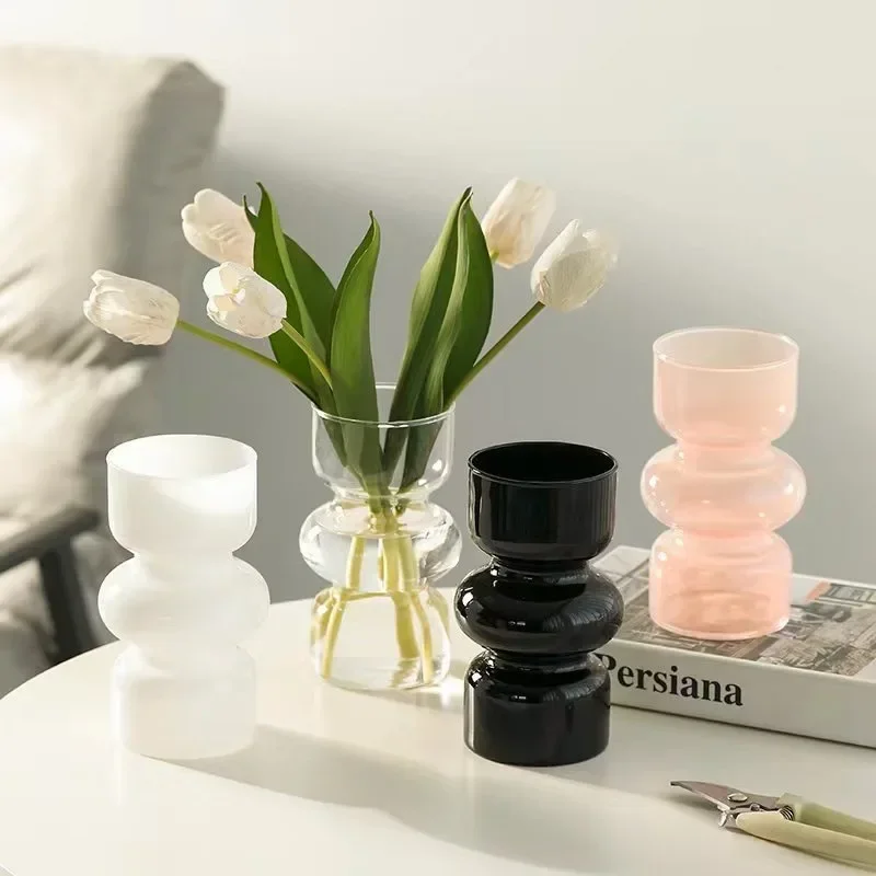 Ins Windshield Vase High Sense Living Room Decoration Flower Arrangement Retro Small Vases Handicraft Ornament