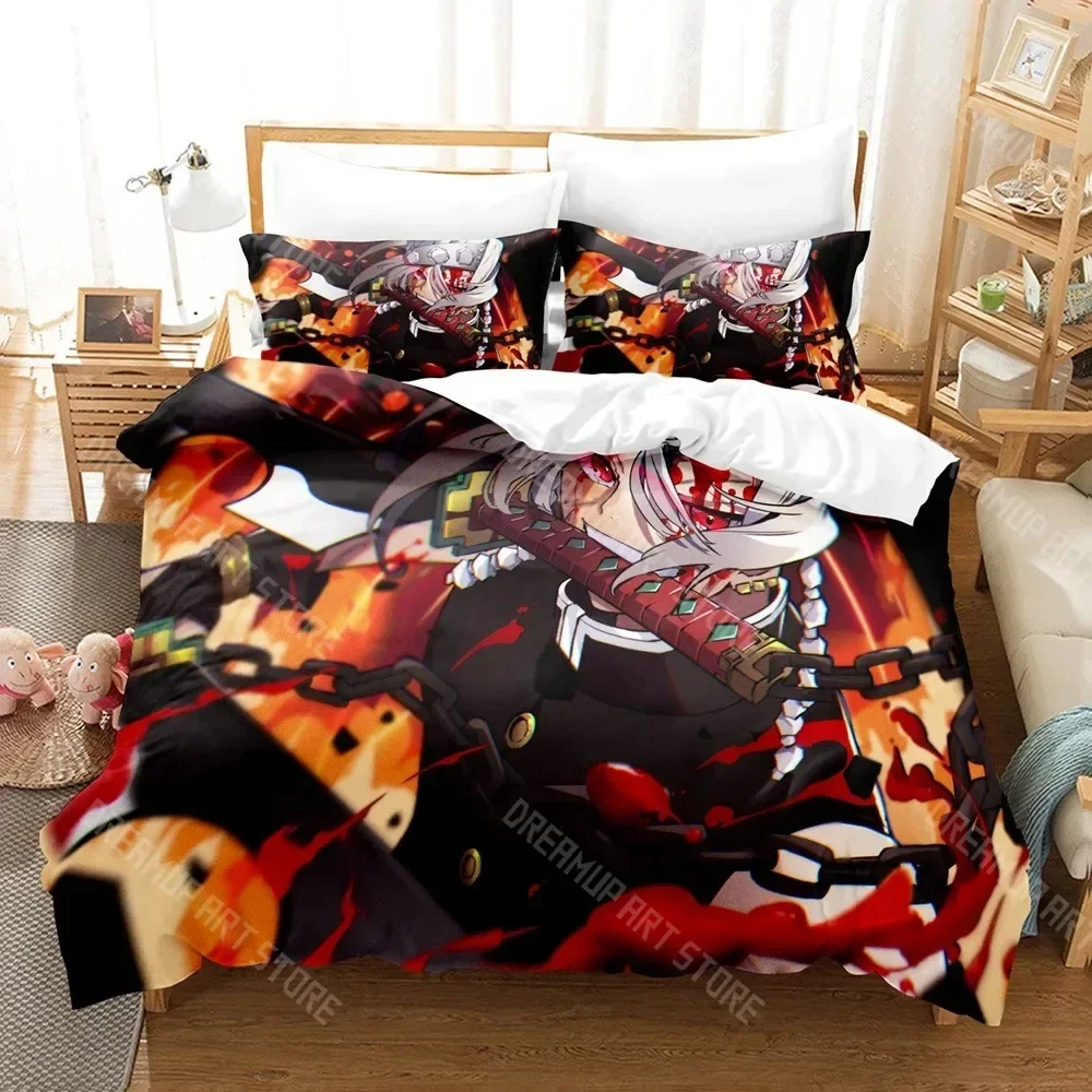 

3D Print Demon Slayer Bedding Sets Kamado Nezuko Bed Linen for Teens Girls Cartoon Twin Single Queen King Full Size Duvet Cover