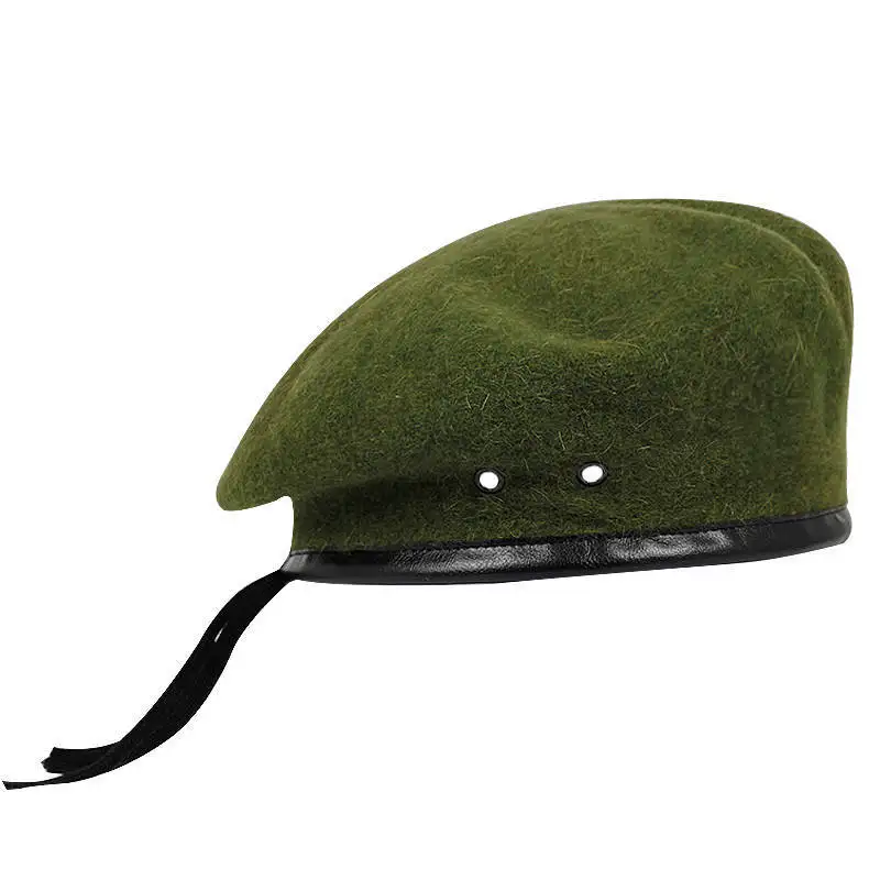 British Military Berets for Men and Women,Wool and Leather Beret Hats,Multiple Colours Army Beret