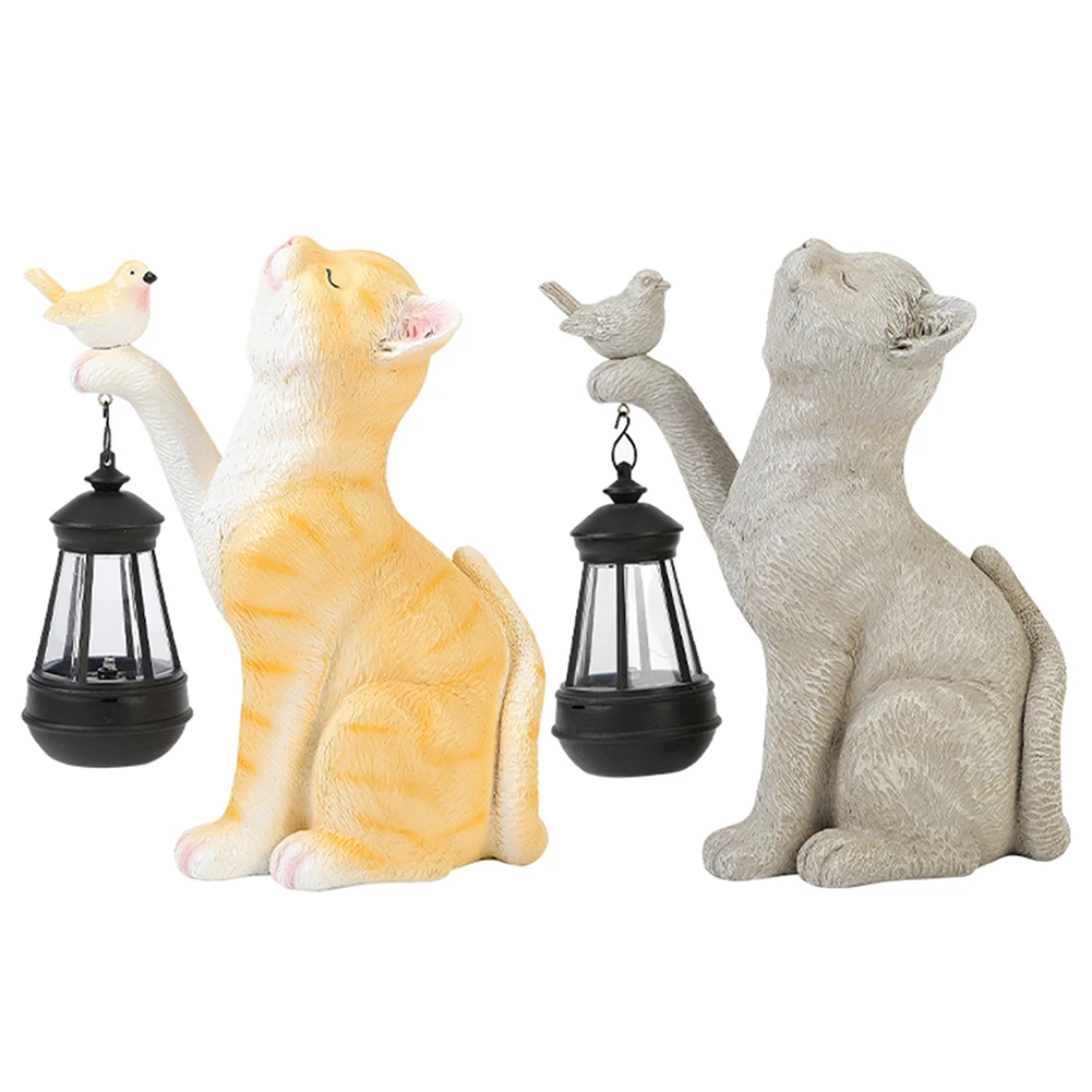 

Solar Little Cat Lamp Resin Creative Cat Yard Light Mini Cat Outdoor Lantern Solar Outdoor Statue Light for Yard Balcony Pathway