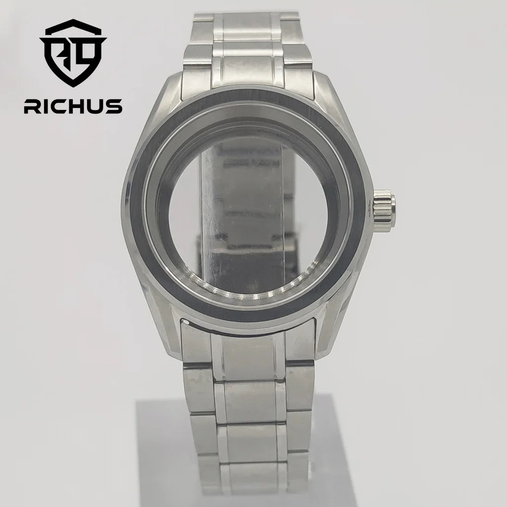 RICHUS NH35 Case 38mm Watch Case Sapphire Glass Fit NH34 NH35 NH36 ETA 2824 PT5000 Miyota8215-DG Movement