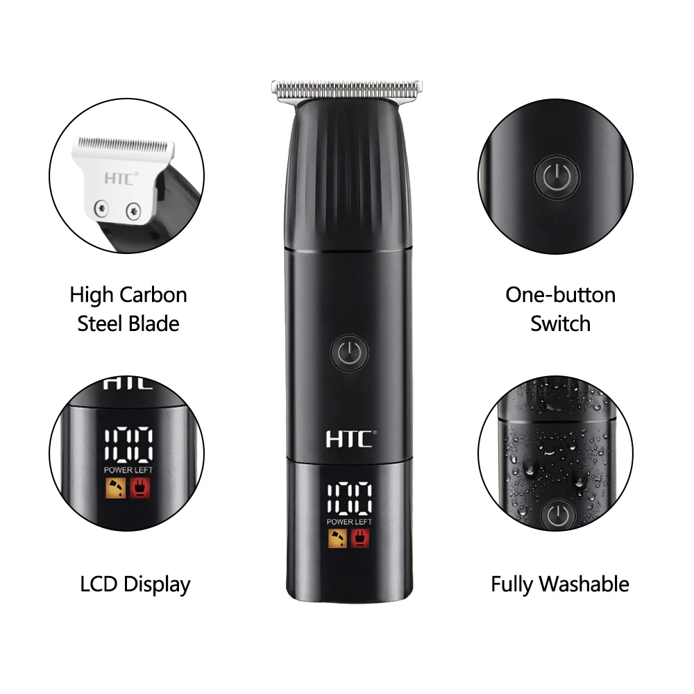 AT-258 USB Charging Washable Electric Trimmer For Precise Body Haircuts Type-C Home Use Hair Clipper
