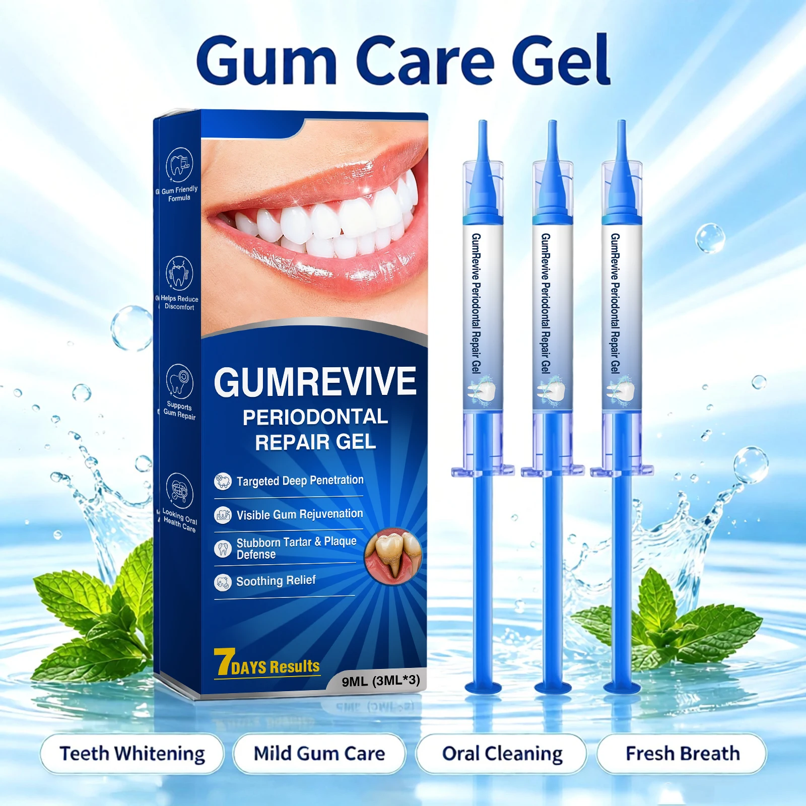 Tooth Repair Serum Gel for Gum Care Fresh Breath Remove Stubborn Tartar Plaque Soothing Repair Portable Dental Hygiene Gel 9ml