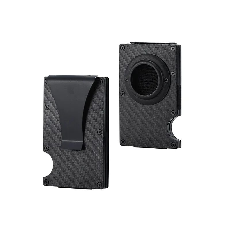 Rfid metal carbon fiber Airtag Wallets Men money Card Holder Slim Thin For Apple Air Tag Purses Smart Black Walet male gift
