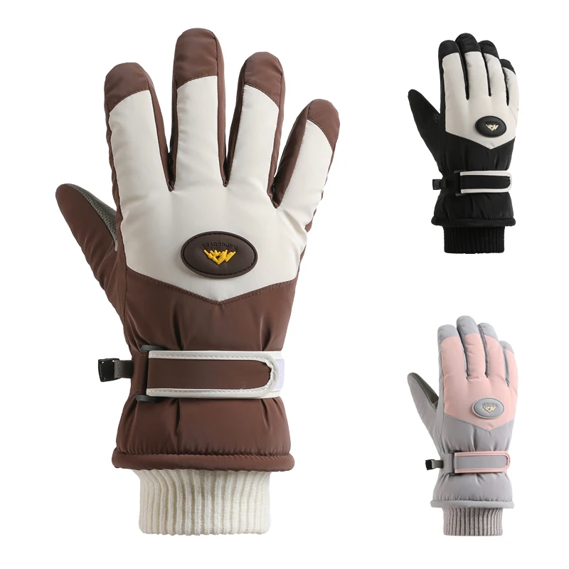 

Женские толстые изолированные зимние перчатки, стильные уличные велосипедные лыжные перчатки с сенсорным экраном и полным пальцем