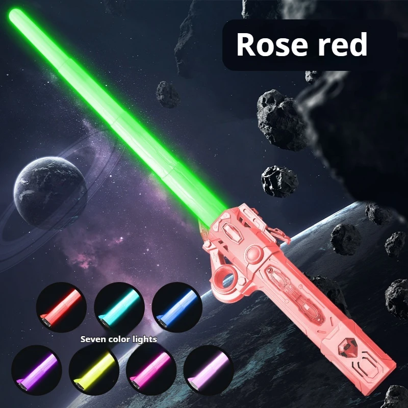 74cm Light Sword Laser Sword 2-in-1 Flash Stick 7-color Retractable Cool Sword Glow Stick Kid\'s Toy Light Saber Kpop Lightstick