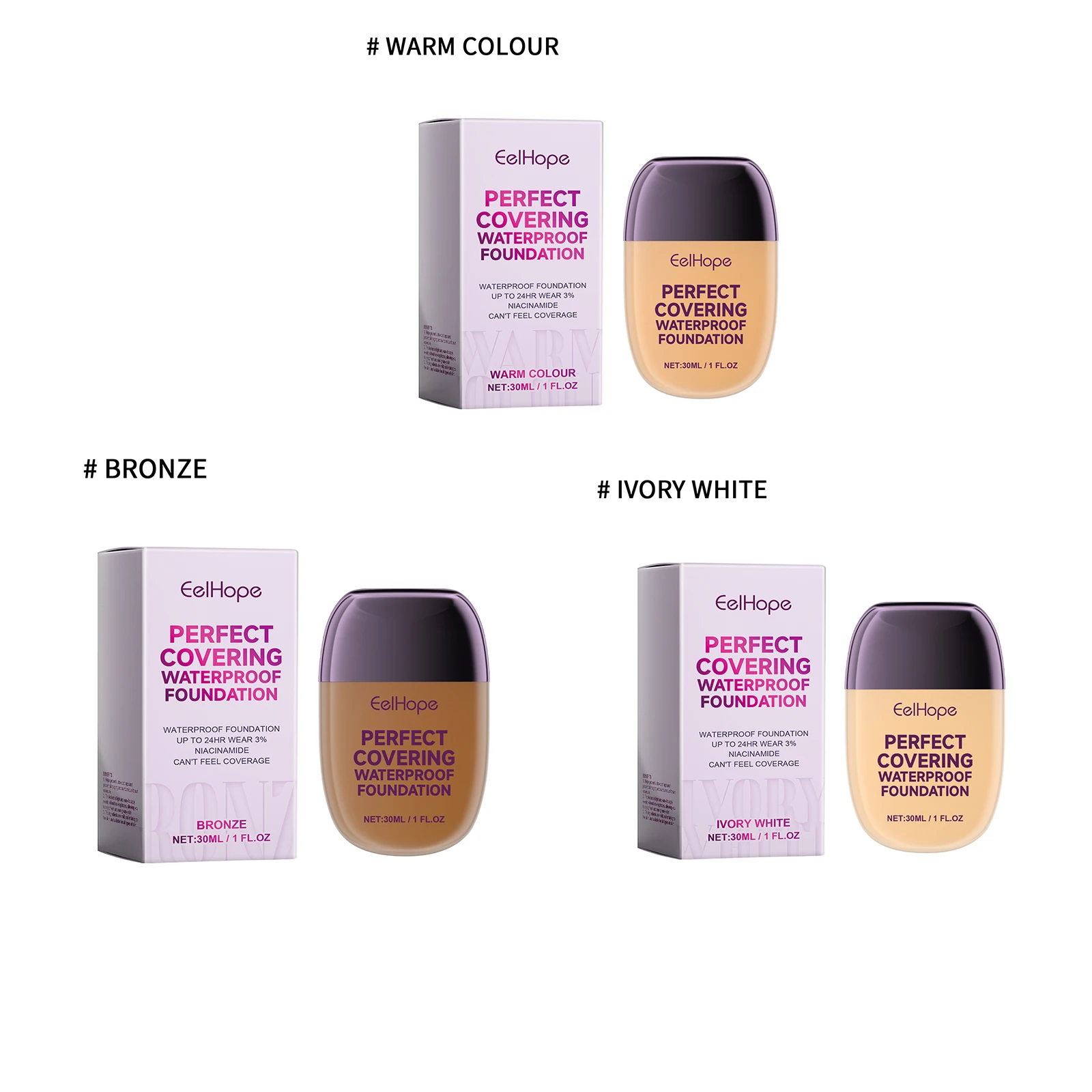 Perfect Covering Waterproof Oil Resistant Foundation Long Lasting Moisturizing Lightweight Breathable Face Makeup Concealer