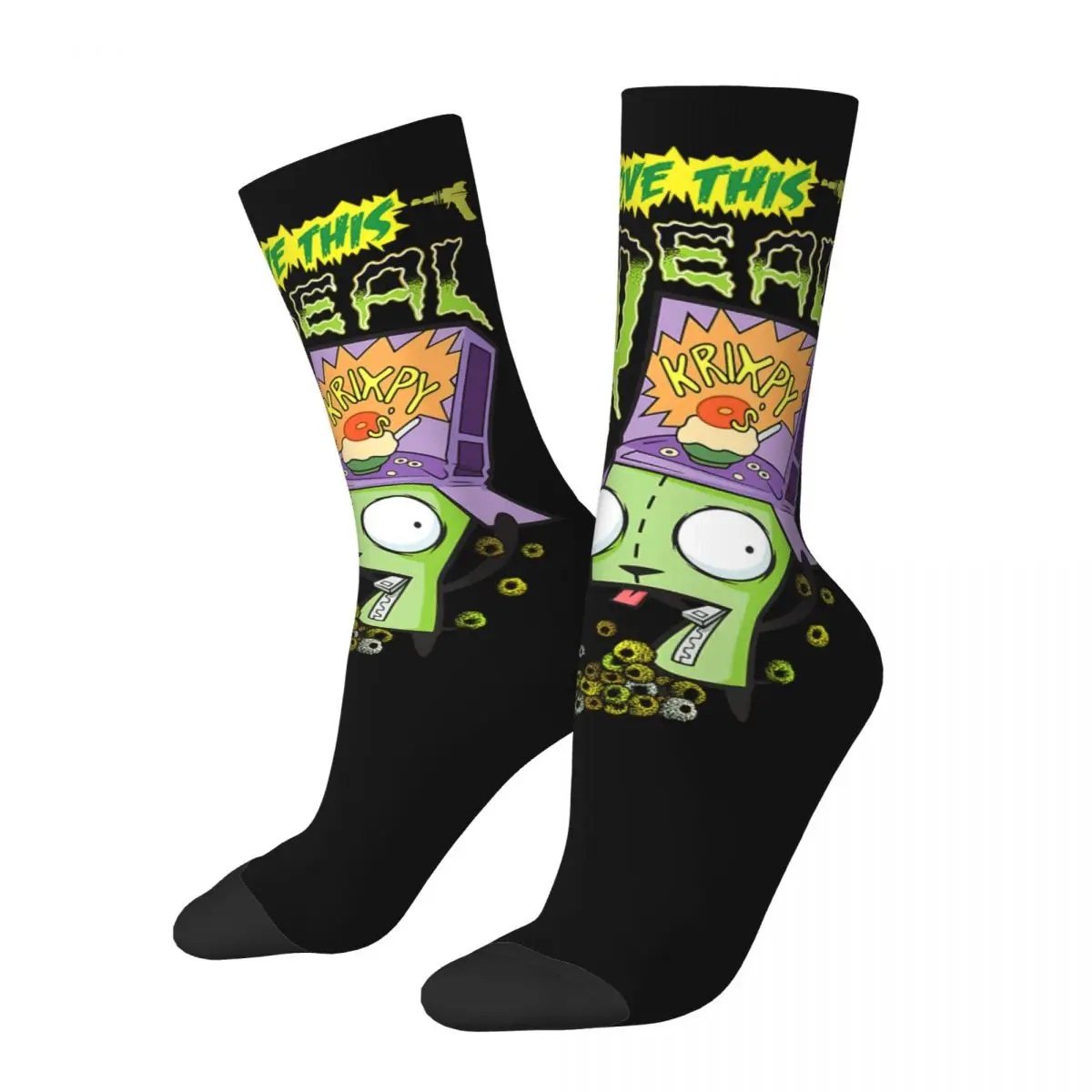 Winter Warm Funny Unisex Alien Invader Zim Socks Breathable Basketball Socks