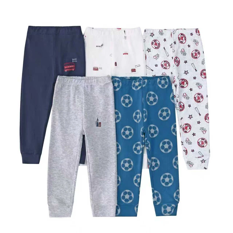 IYEAL  5PCS/Lot Spring and Autumn Infant Boys and Girls Cartoon Print Cute Home Pants Mixed Color Cotton Pants