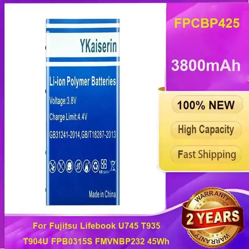 

Износостойкий аккумулятор для ноутбука Fujitsu Lifebook U745 T935 T904U FPB0315S FMVNBP232 45 Втч FPCBP425 3800 мАч Сменный