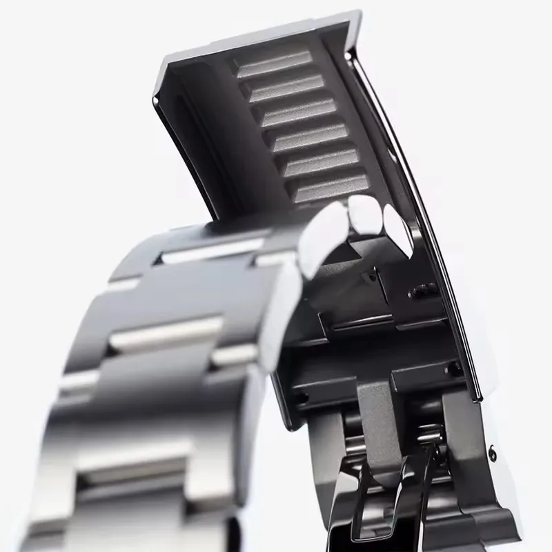 904 Stainless Steel 16mm Watchband Clasp for Rolex DAYTONA SUBMARINER GMT Date-just Yacht-Master Quick Adjust Buckle Silver