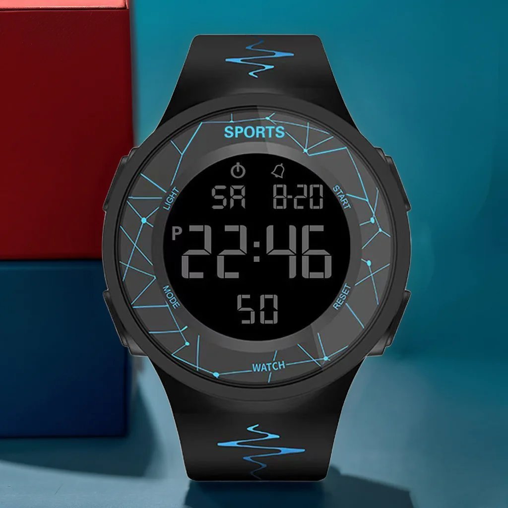 Orologio elettronico luminoso impermeabile da donna Orologi digitali a LED Orologio da polso sportivo rotondo da uomo Orologio militare da esterno reloj mujer